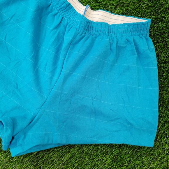 Vintage 80s MOD Gym Shorts Womens Large Blue White Trim USA - Picture 3 of 12